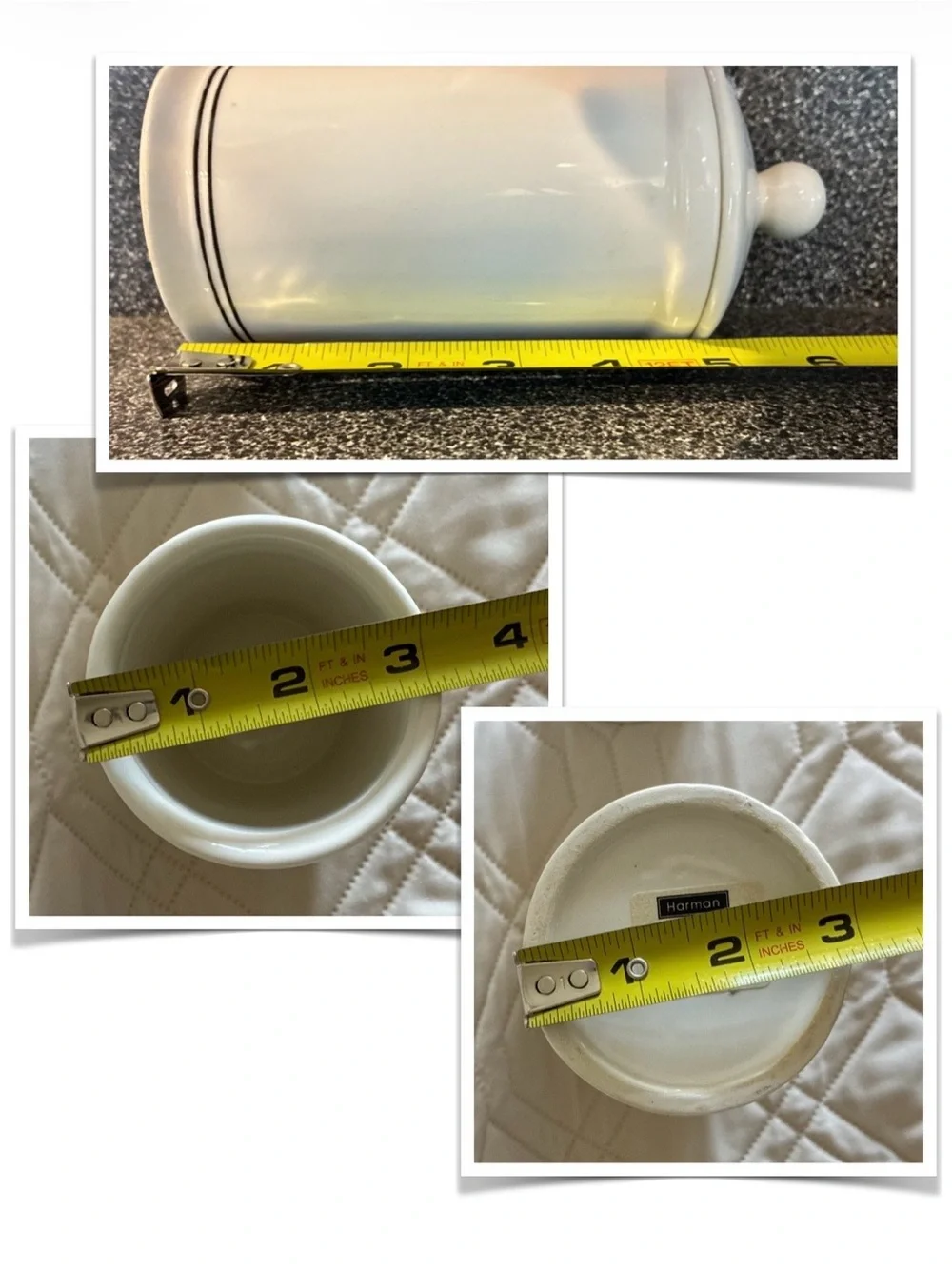 NWT La Maison des Perles Paris Rue de Lourmel Ceramic Bathroom Decor Containers